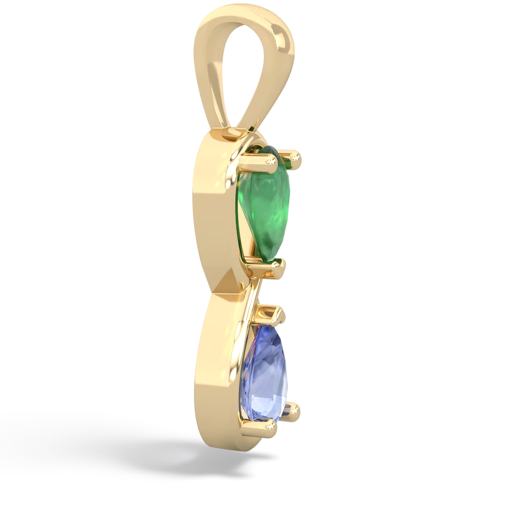 Emerald Infinity 14K Yellow Gold pendant P5050