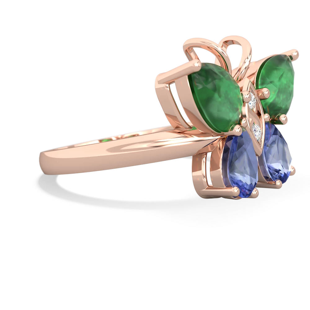 Emerald Butterfly 14K Rose Gold ring R2215