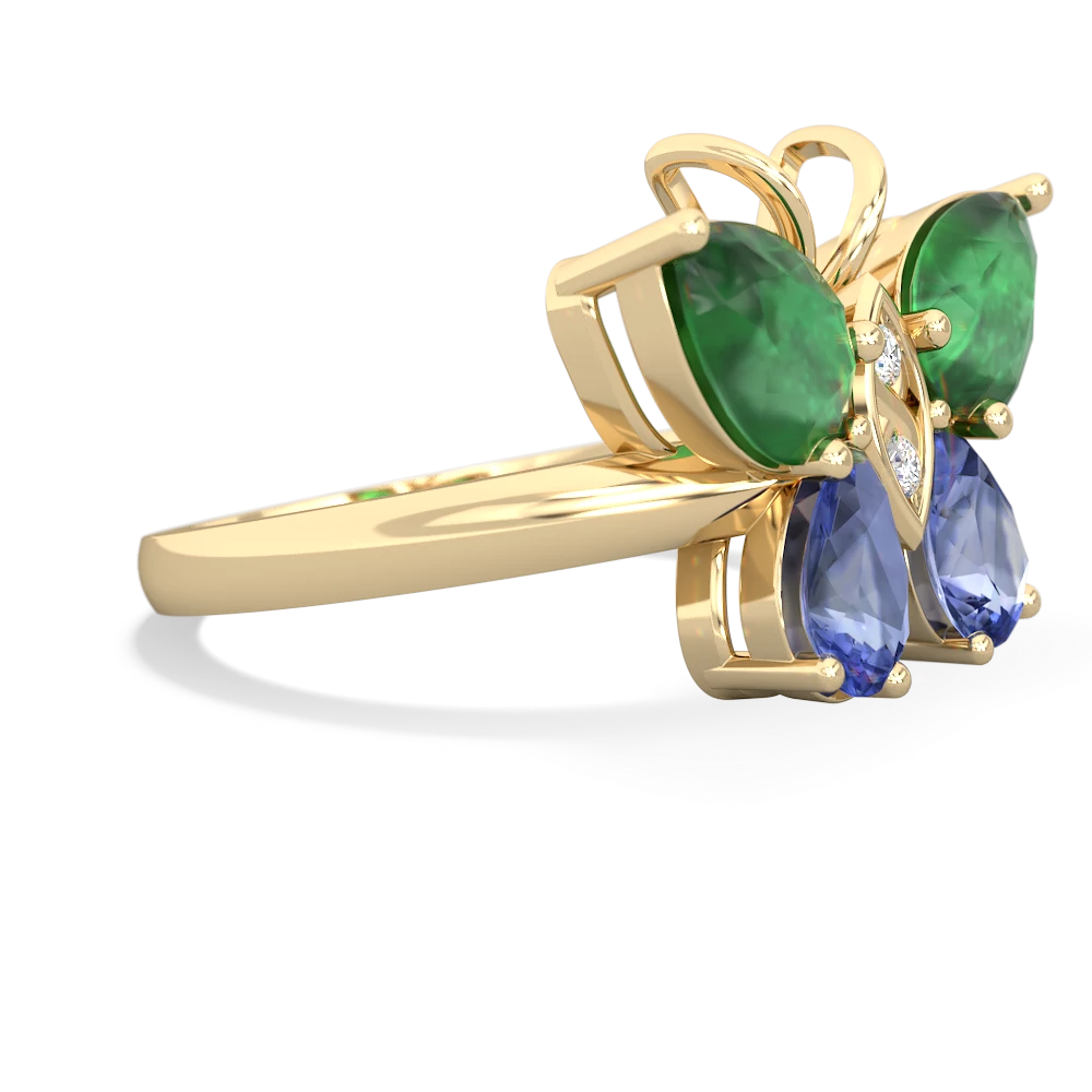 Emerald Butterfly 14K Yellow Gold ring R2215