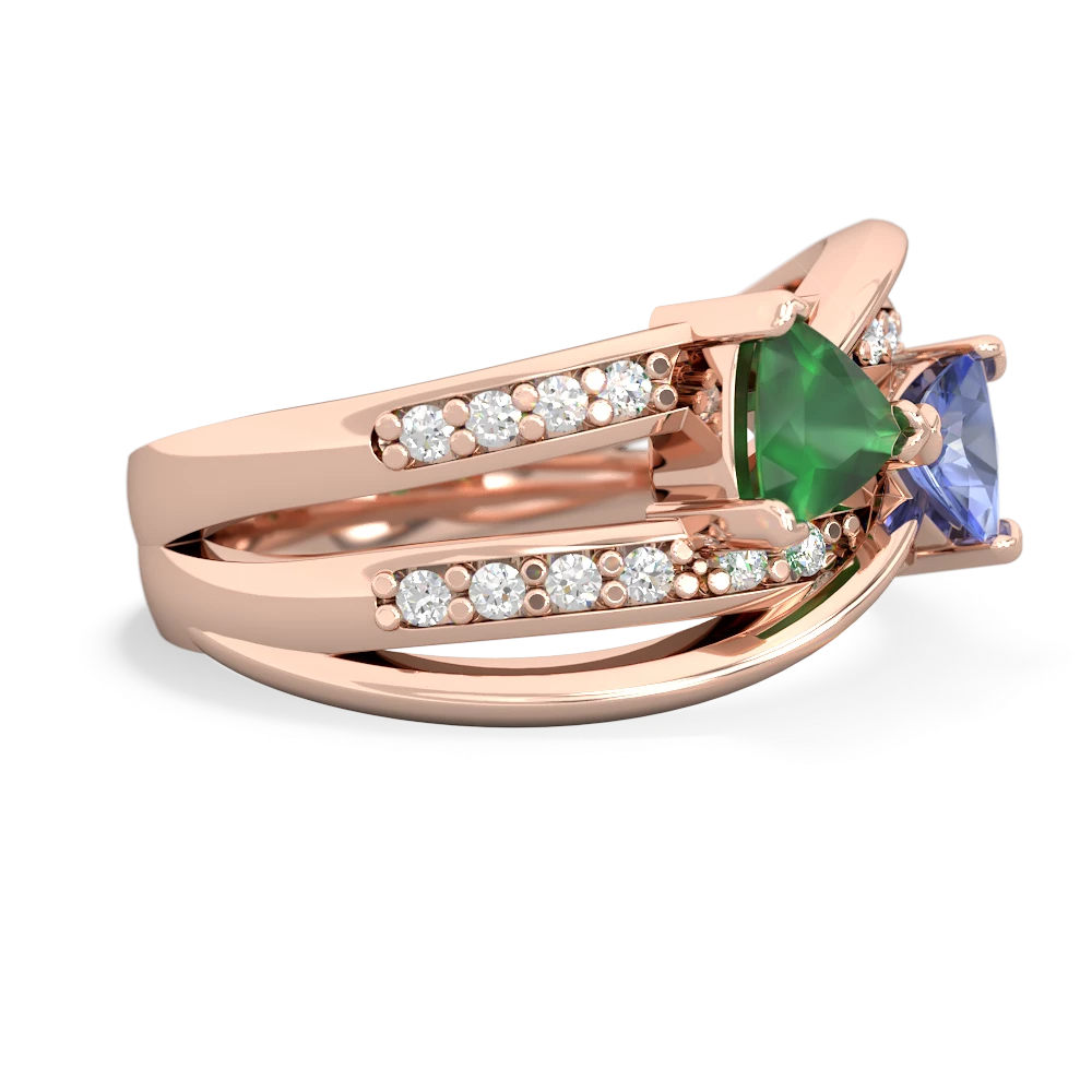 Emerald Bowtie 14K Rose Gold ring R2360