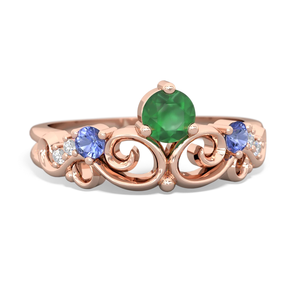 Emerald Crown Keepsake 14K Rose Gold ring R5740