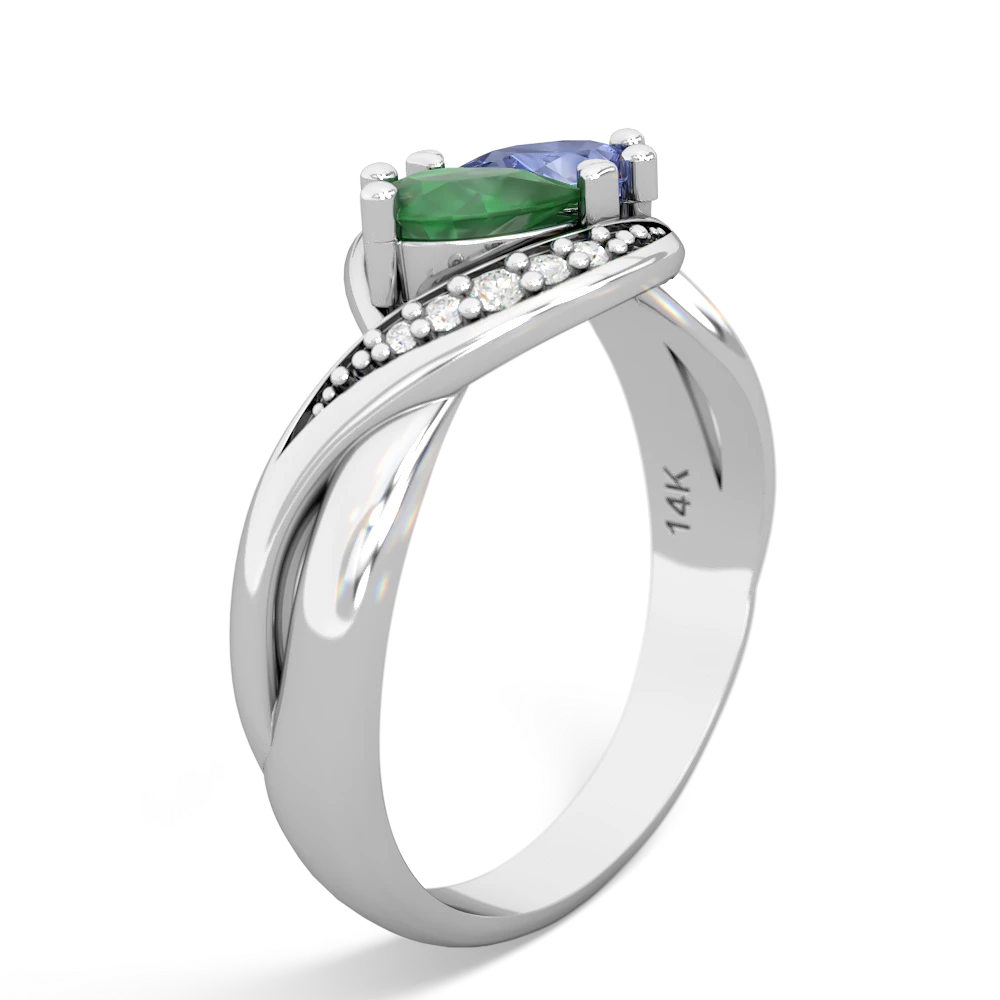 Emerald Summer Winds 14K White Gold ring R5342