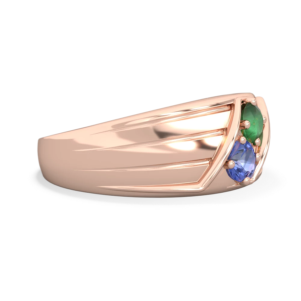 Emerald Men's Streamline 14K Rose Gold ring R0460