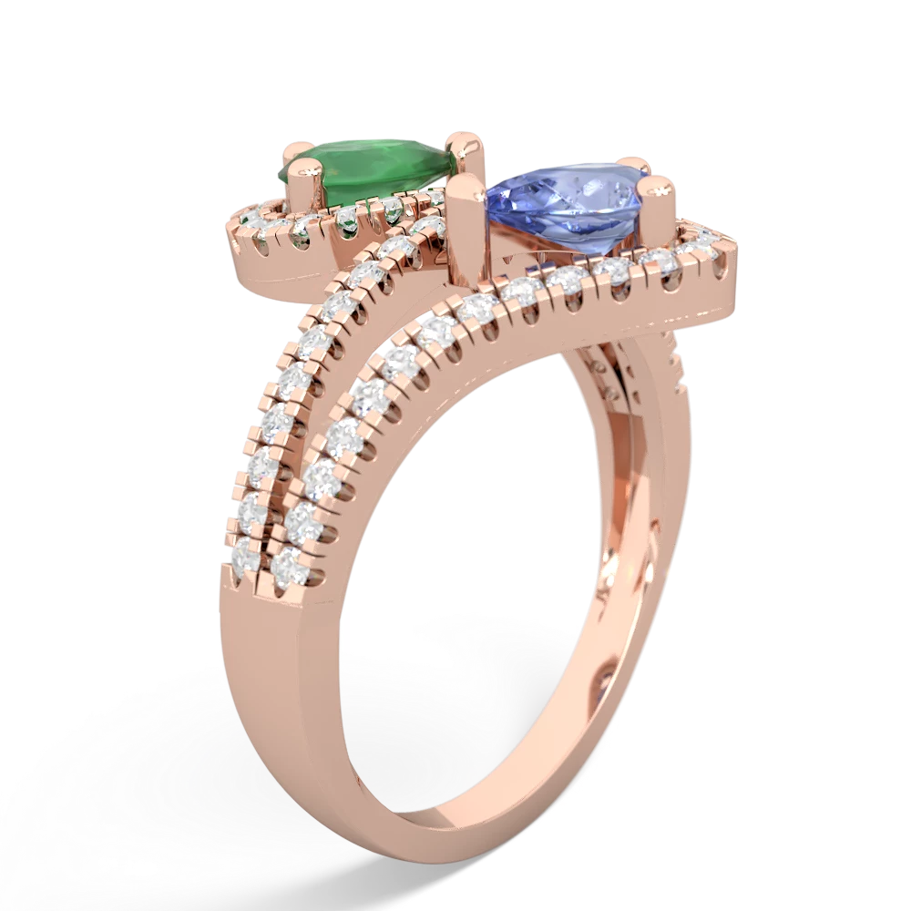 Emerald Diamond Dazzler 14K Rose Gold ring R3000