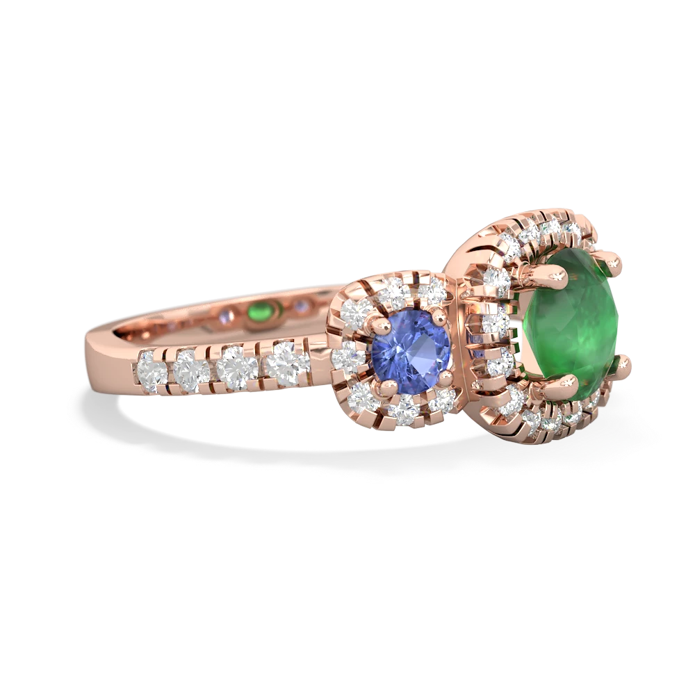 Emerald Regal Halo 14K Rose Gold ring R5350