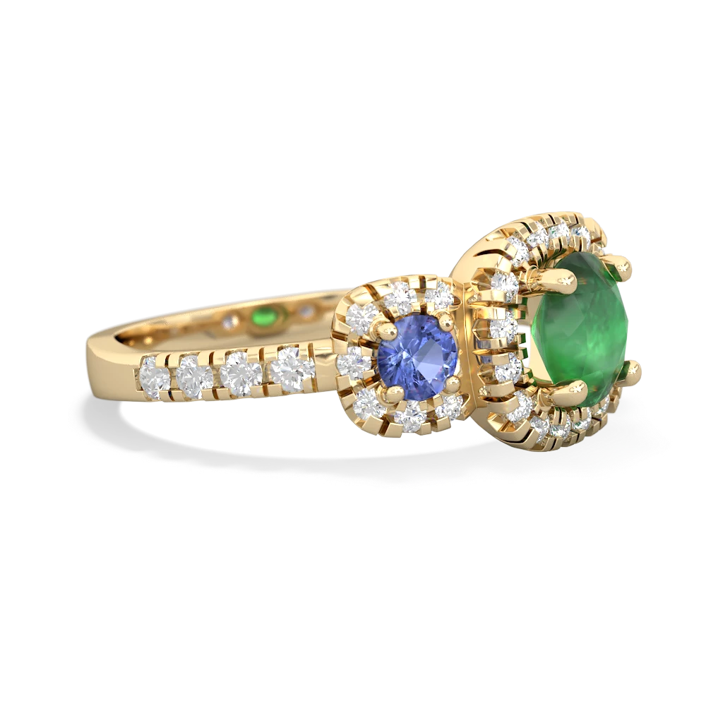 Emerald Regal Halo 14K Yellow Gold ring R5350