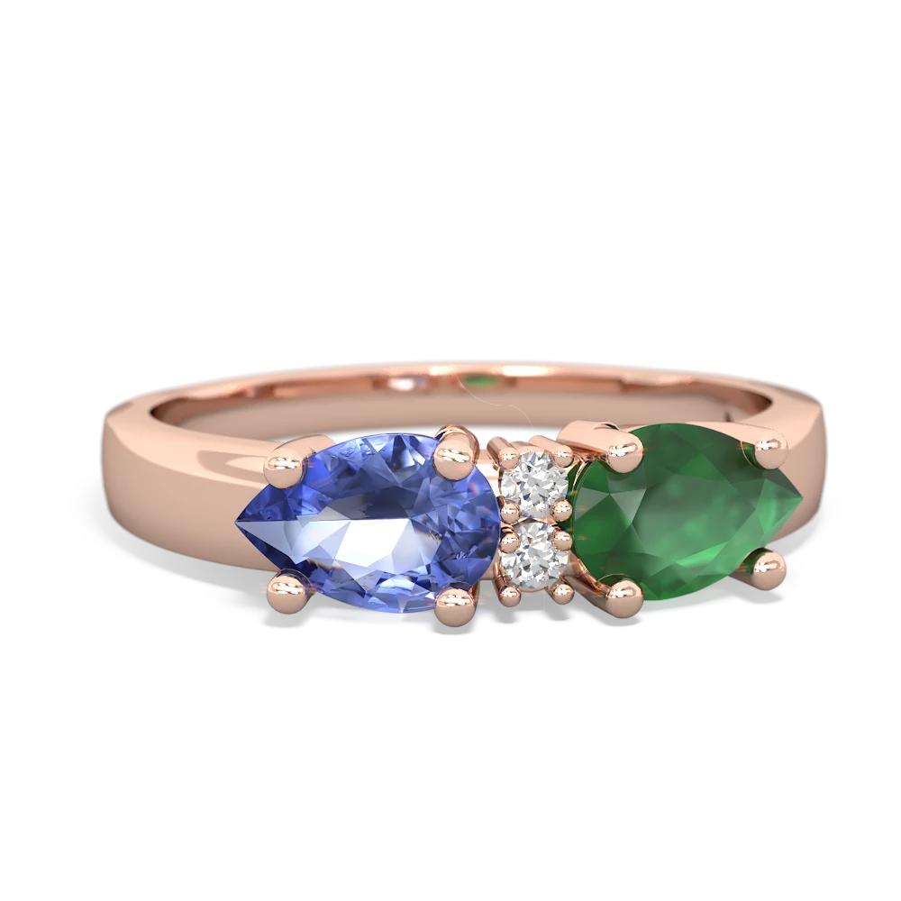 Emerald Pear Bowtie 14K Rose Gold ring R0865