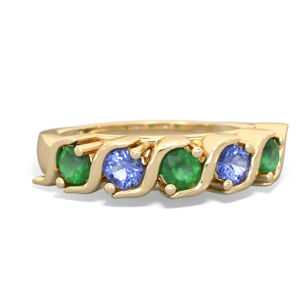 Emerald Anniversary Band 14K Yellow Gold ring R2089