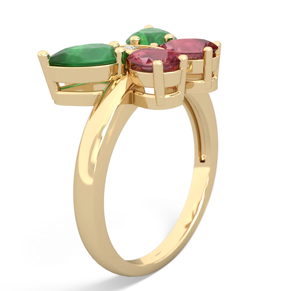 Emerald Butterfly 14K Yellow Gold ring R2215