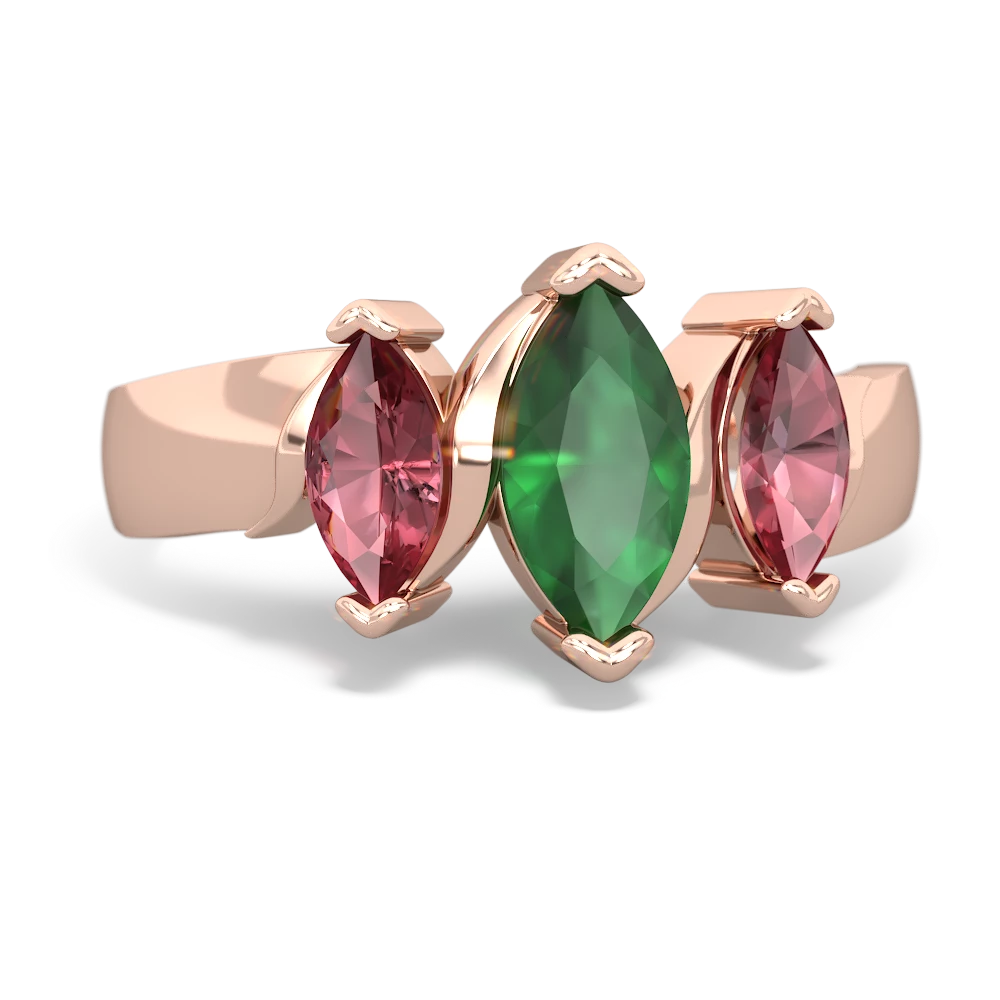 Emerald Three Peeks 14K Rose Gold ring R2433