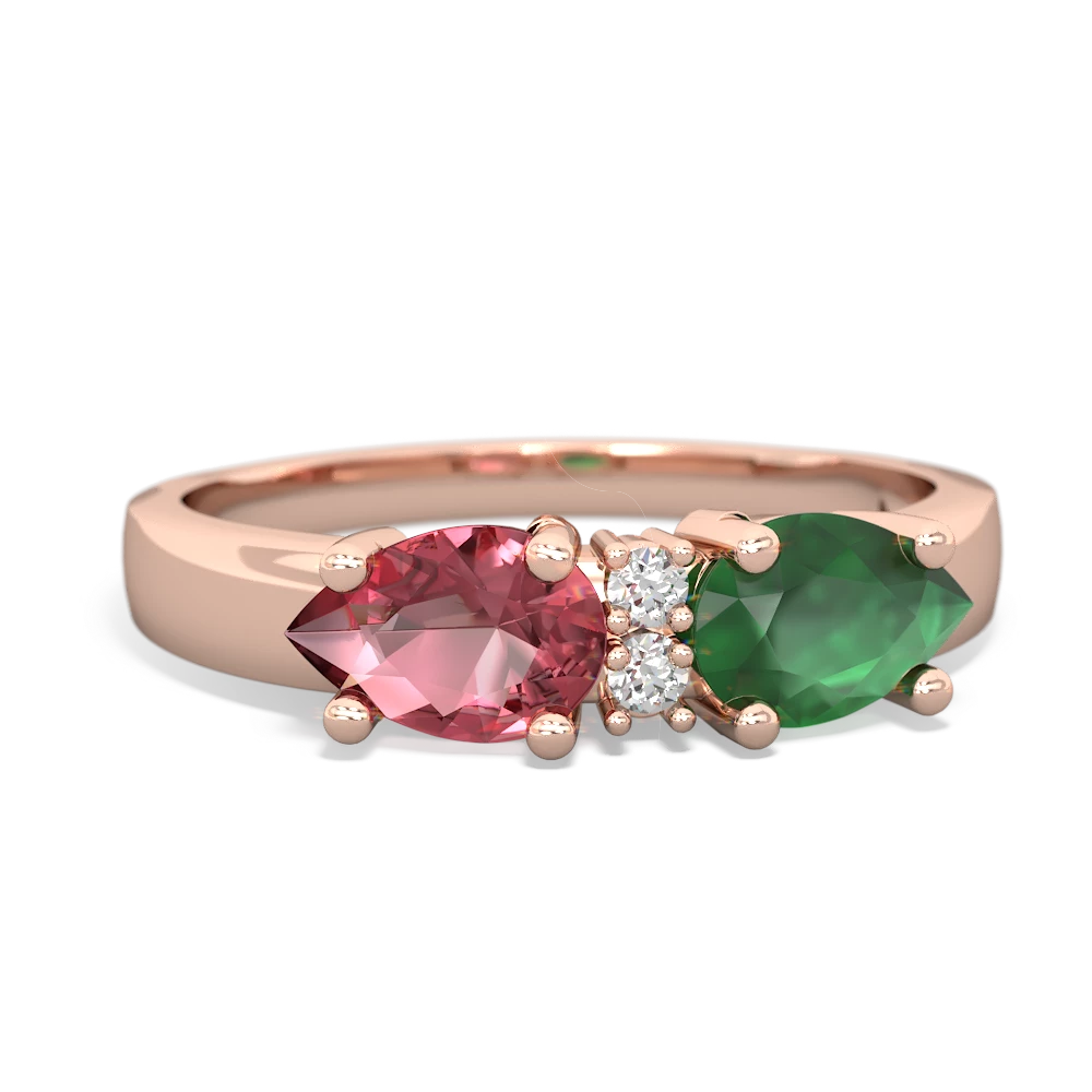 Emerald Pear Bowtie 14K Rose Gold ring R0865