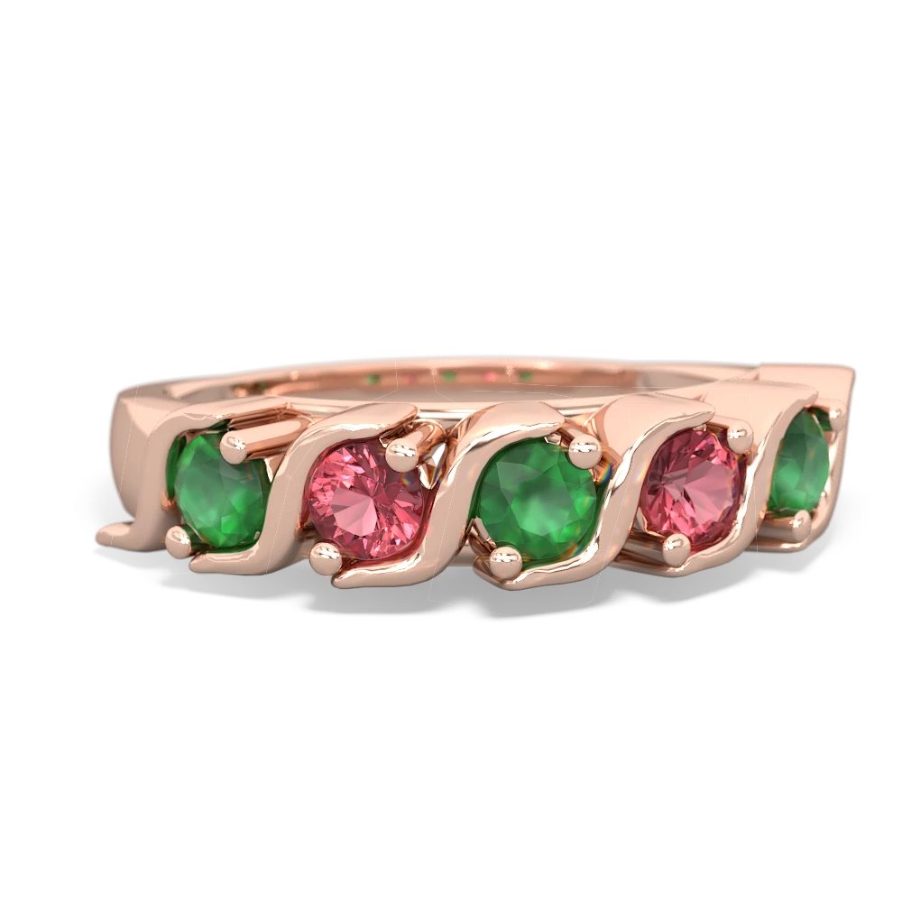 Emerald Anniversary Band 14K Rose Gold ring R2089