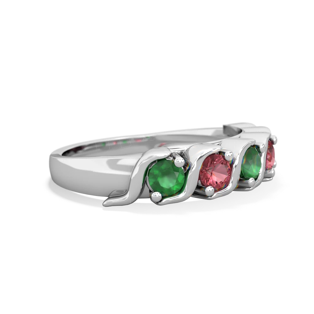 Emerald Anniversary Band 14K White Gold ring R2089