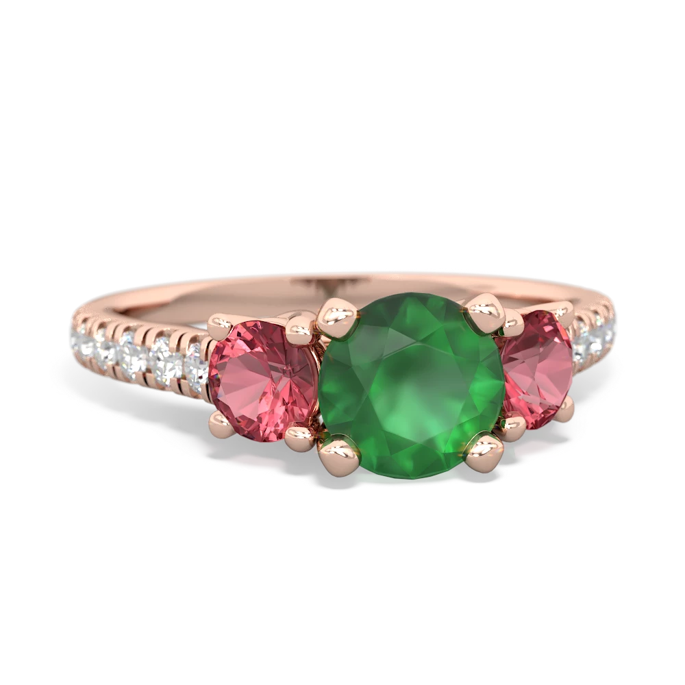 Emerald Pave Trellis 14K Rose Gold ring R5500