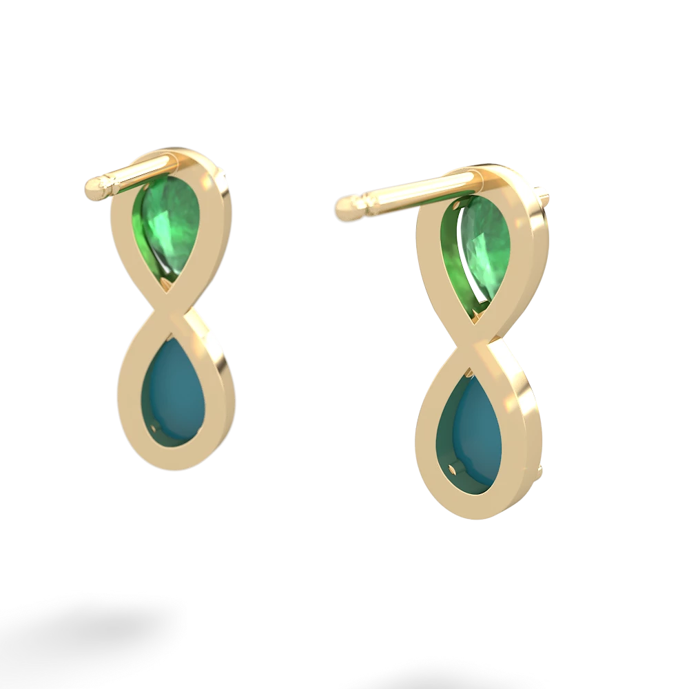 Emerald Infinity 14K Yellow Gold earrings E5050