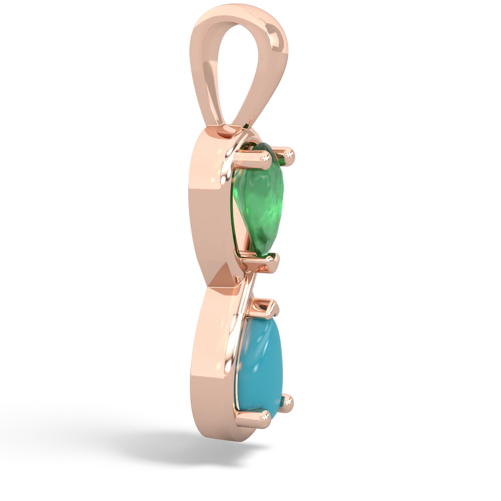 Emerald Infinity 14K Rose Gold pendant P5050