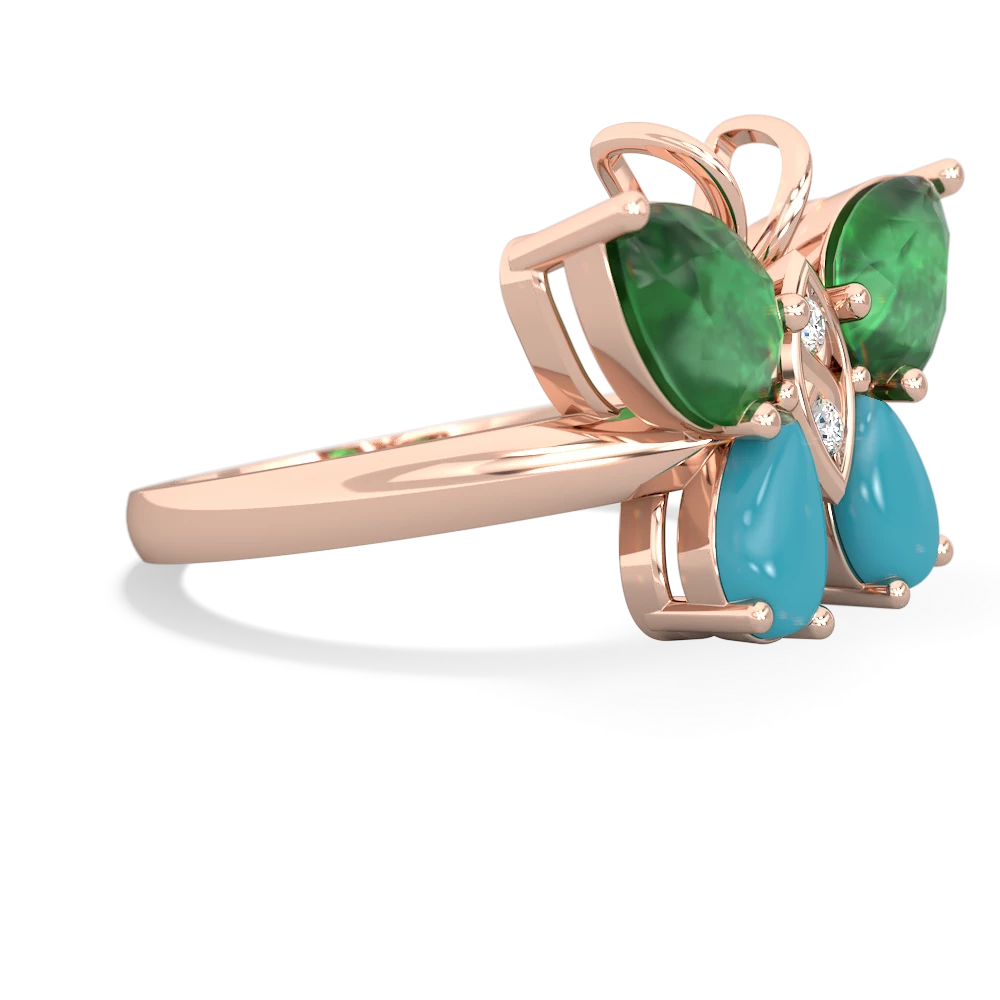 Emerald Butterfly 14K Rose Gold ring R2215