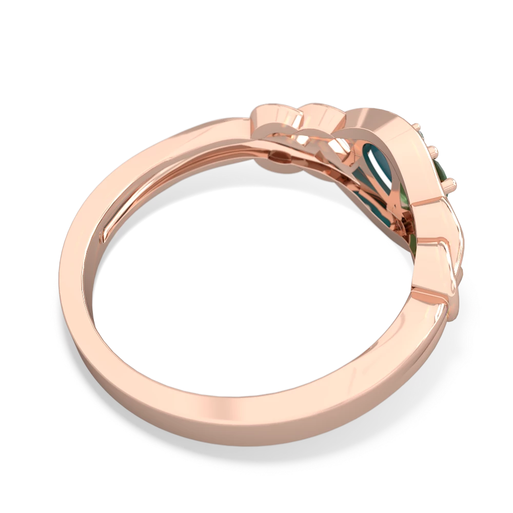 Emerald Celtic Love Knot 14K Rose Gold ring R5420