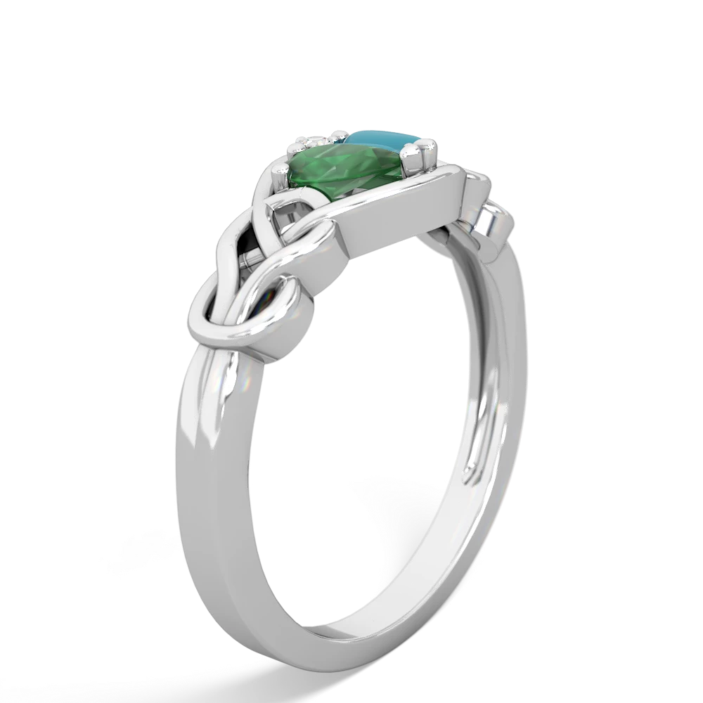 Emerald Celtic Love Knot 14K White Gold ring R5420