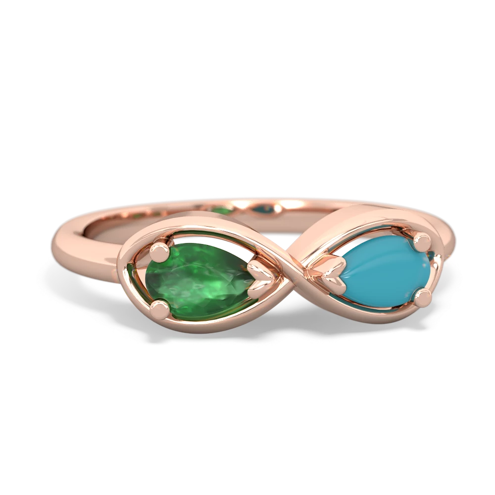 Emerald Infinity 14K Rose Gold ring R5050