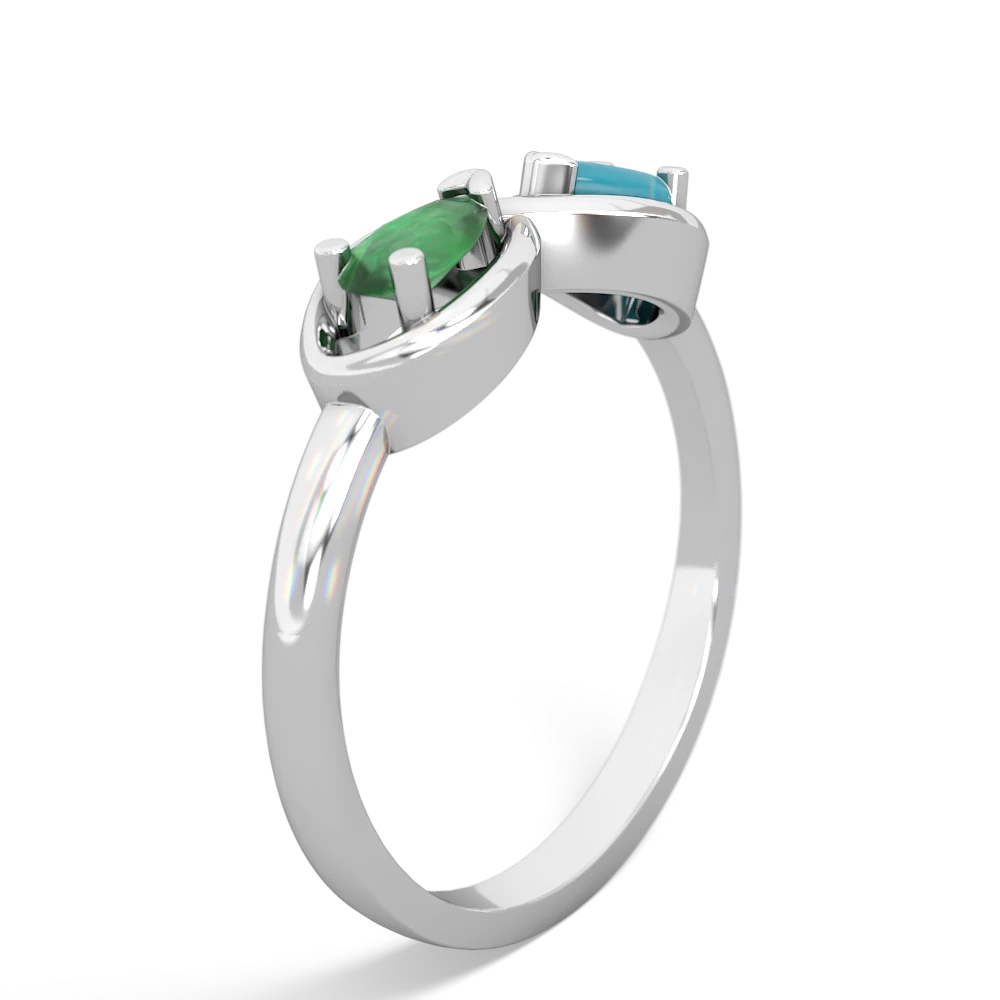 Emerald Infinity 14K White Gold ring R5050