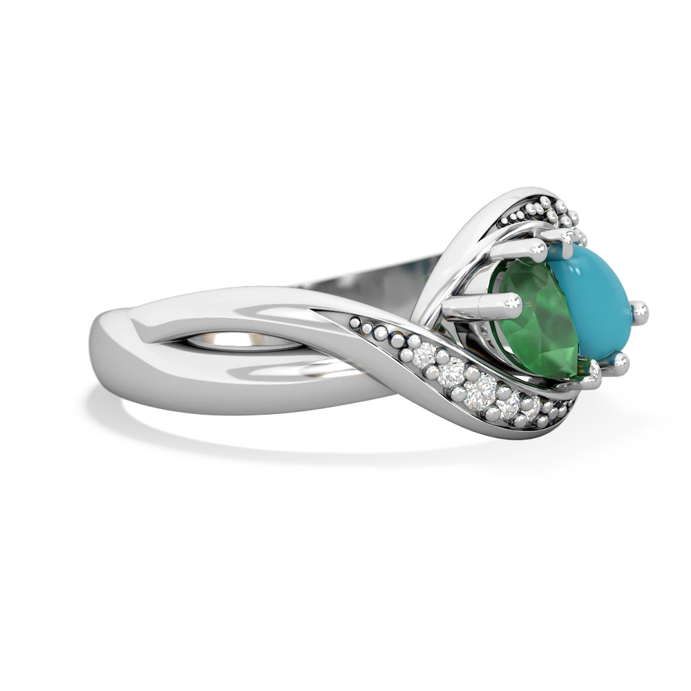 Emerald Summer Winds 14K White Gold ring R5342