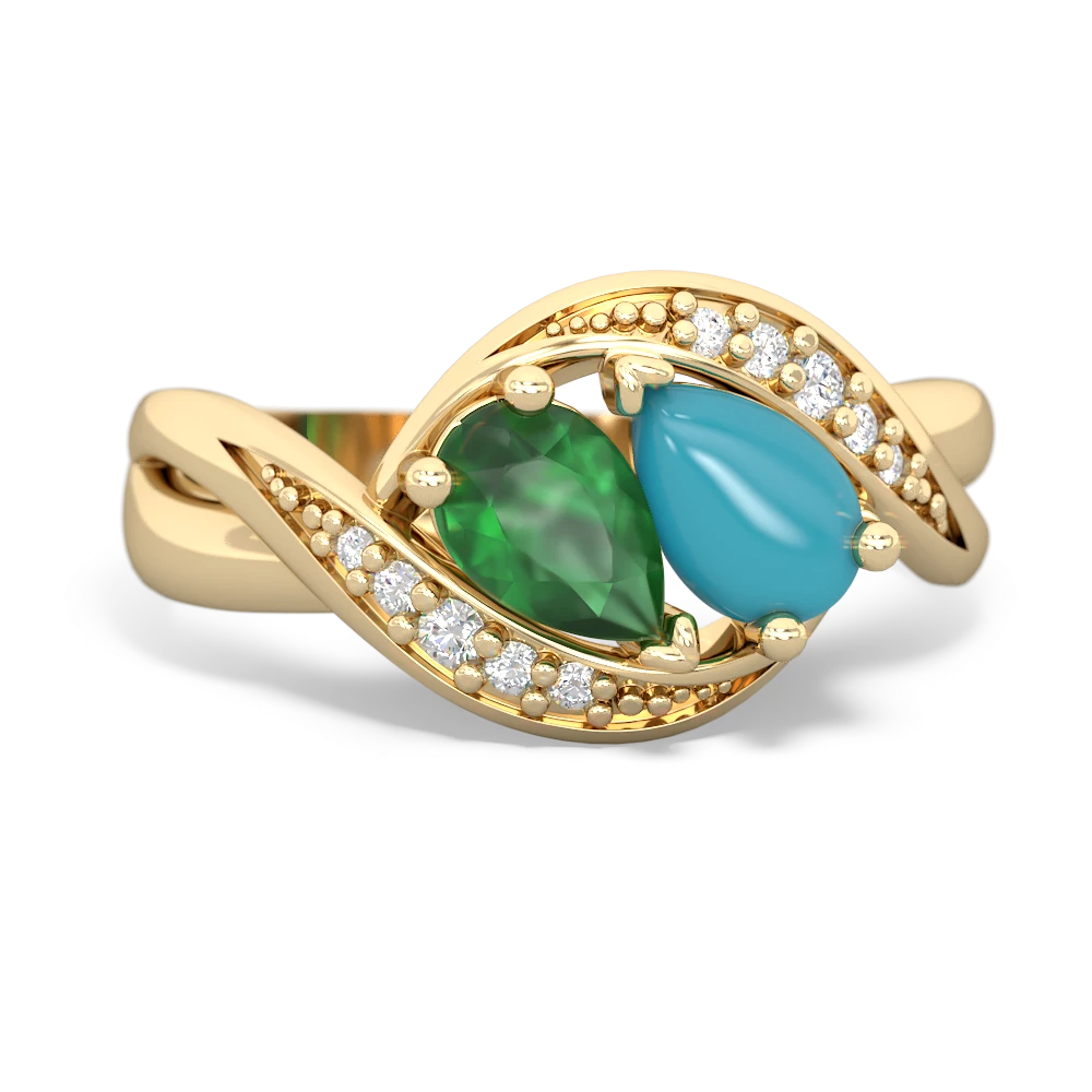 Emerald Summer Winds 14K Yellow Gold ring R5342