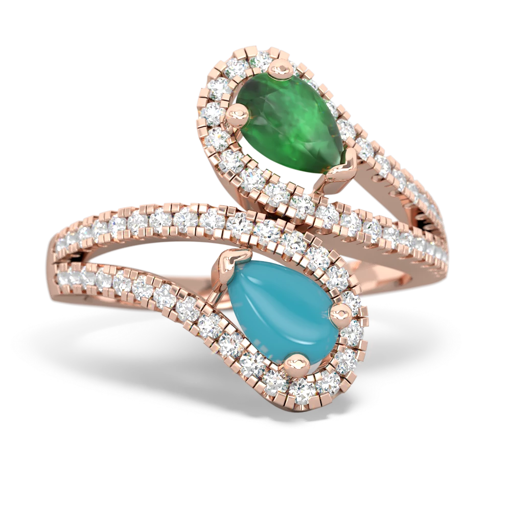 Emerald Diamond Dazzler 14K Rose Gold ring R3000