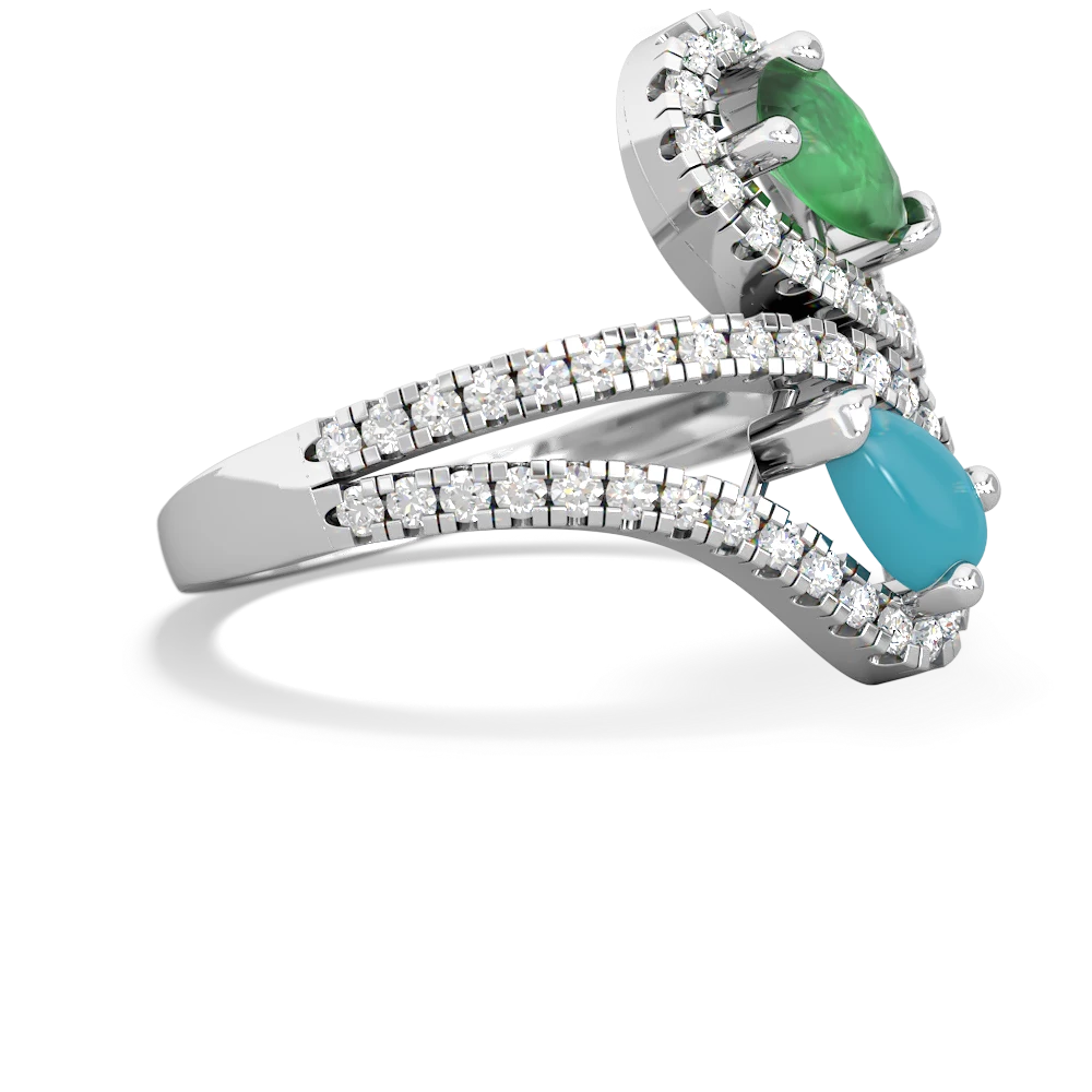 Emerald Diamond Dazzler 14K White Gold ring R3000