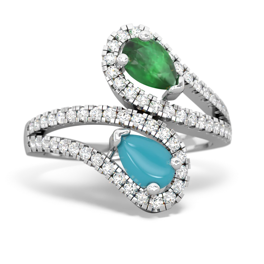 Emerald Diamond Dazzler 14K White Gold ring R3000