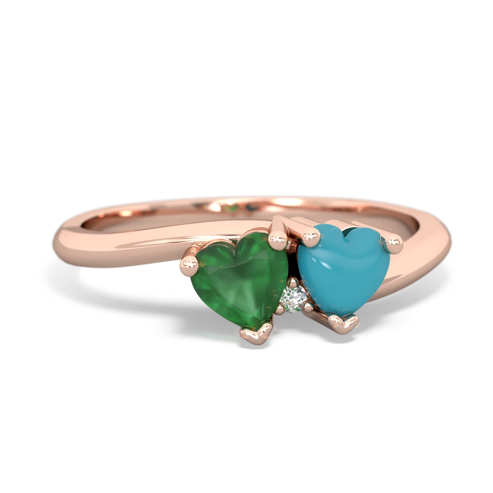 Emerald Sweethearts 14K Rose Gold ring R5260