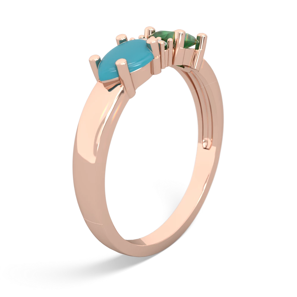 Emerald Pear Bowtie 14K Rose Gold ring R0865