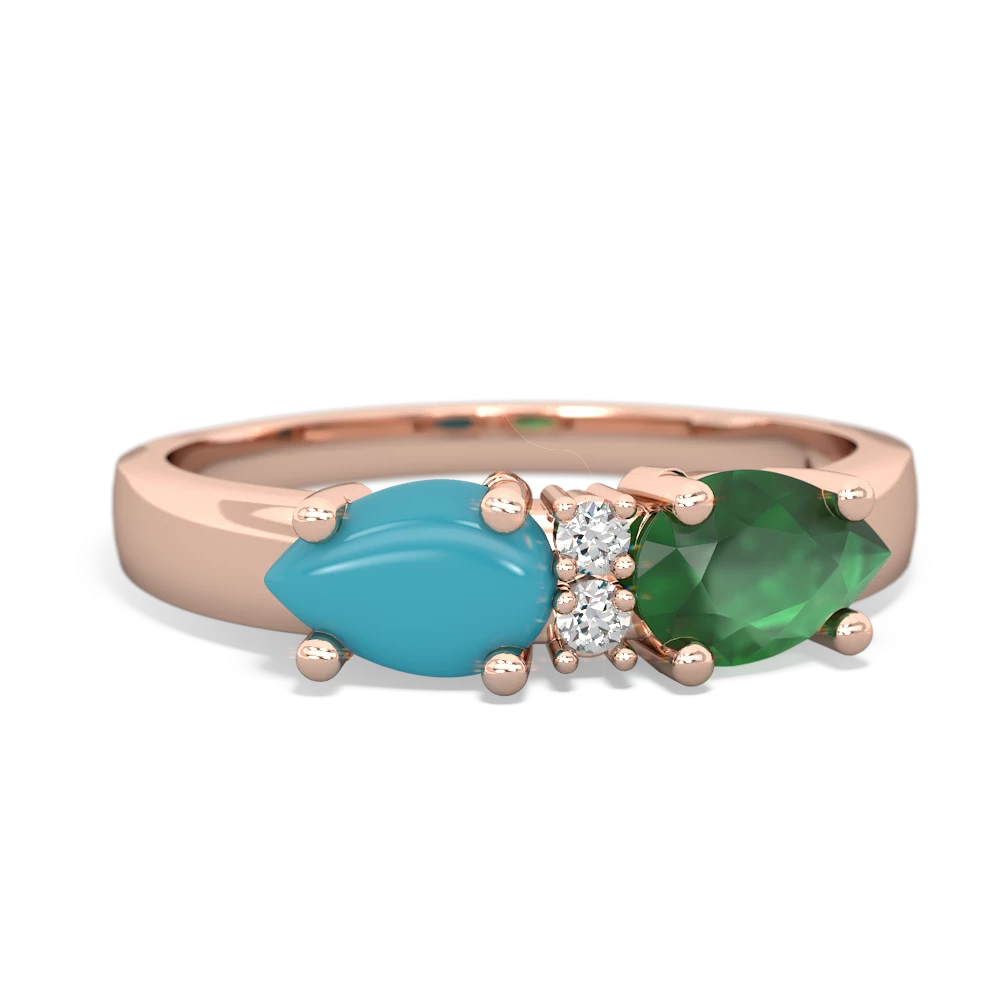 Emerald Pear Bowtie 14K Rose Gold ring R0865