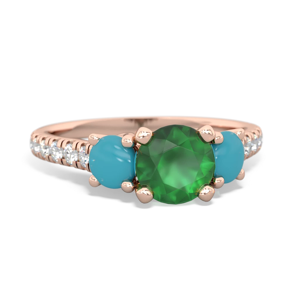 Emerald Pave Trellis 14K Rose Gold ring R5500