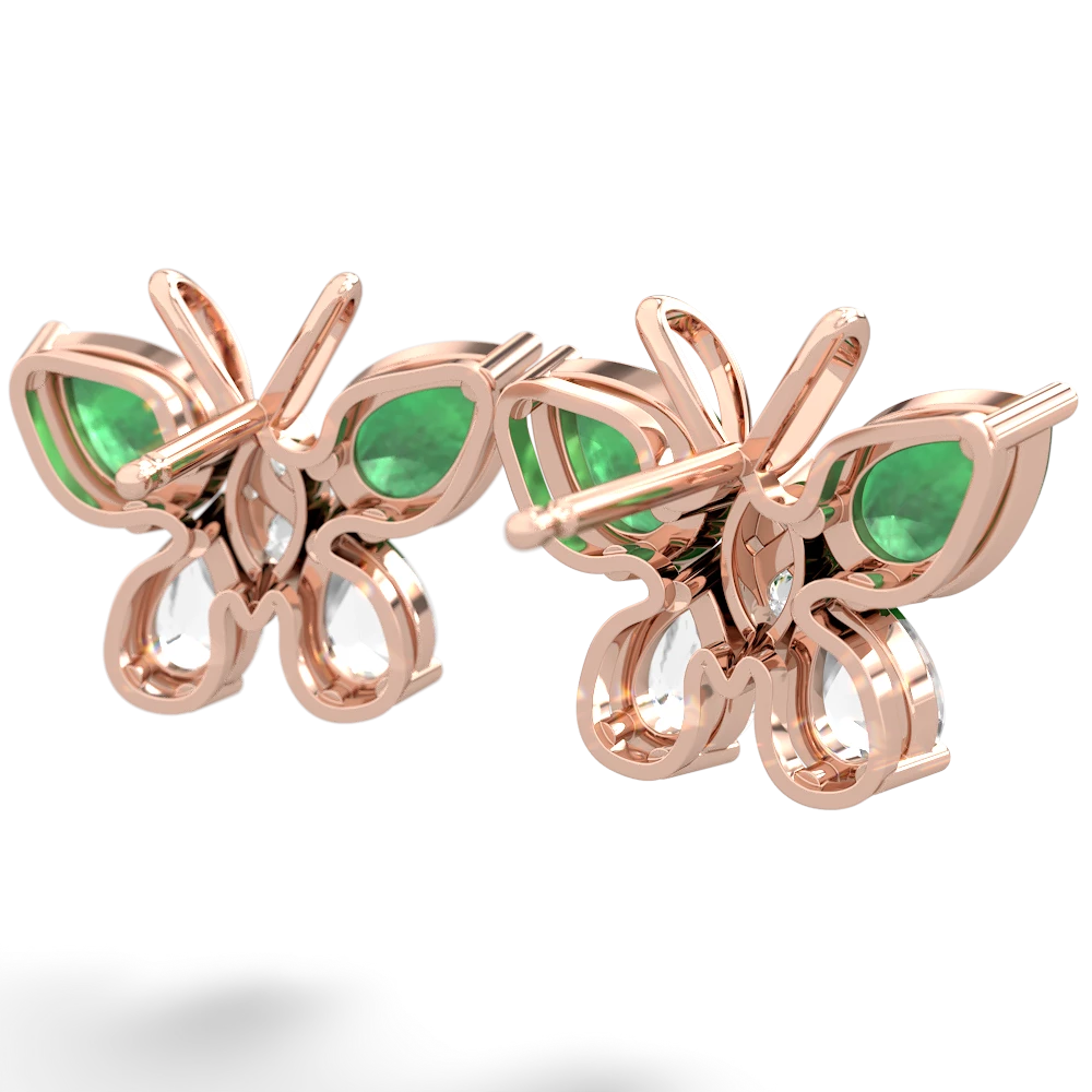 Emerald Butterfly 14K Rose Gold earrings E2215