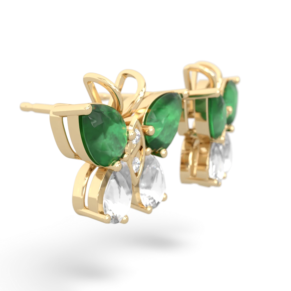 Emerald Butterfly 14K Yellow Gold earrings E2215