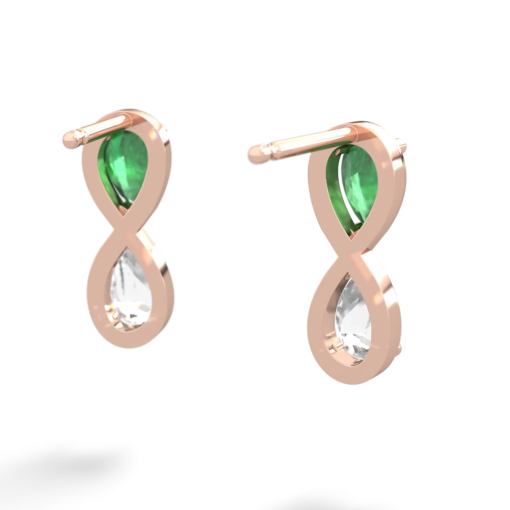 Emerald Infinity 14K Rose Gold earrings E5050