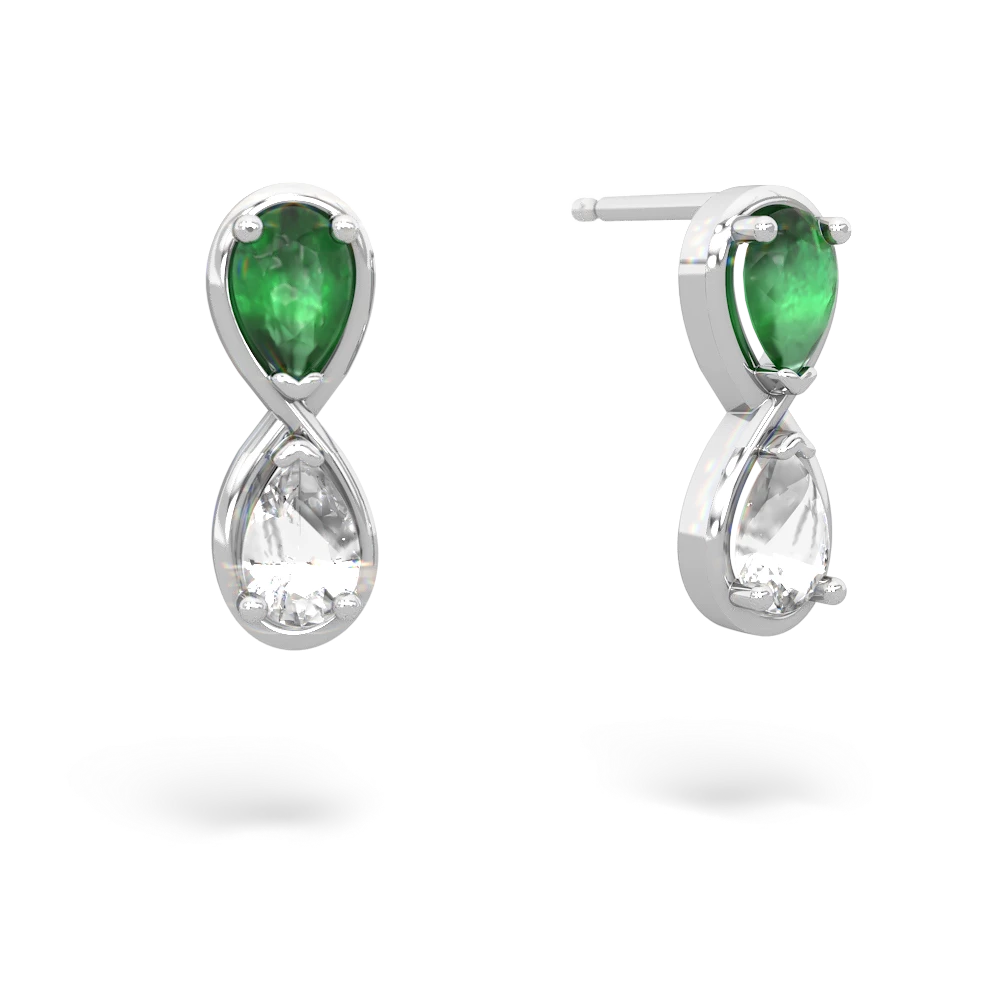 Emerald Infinity 14K White Gold earrings E5050