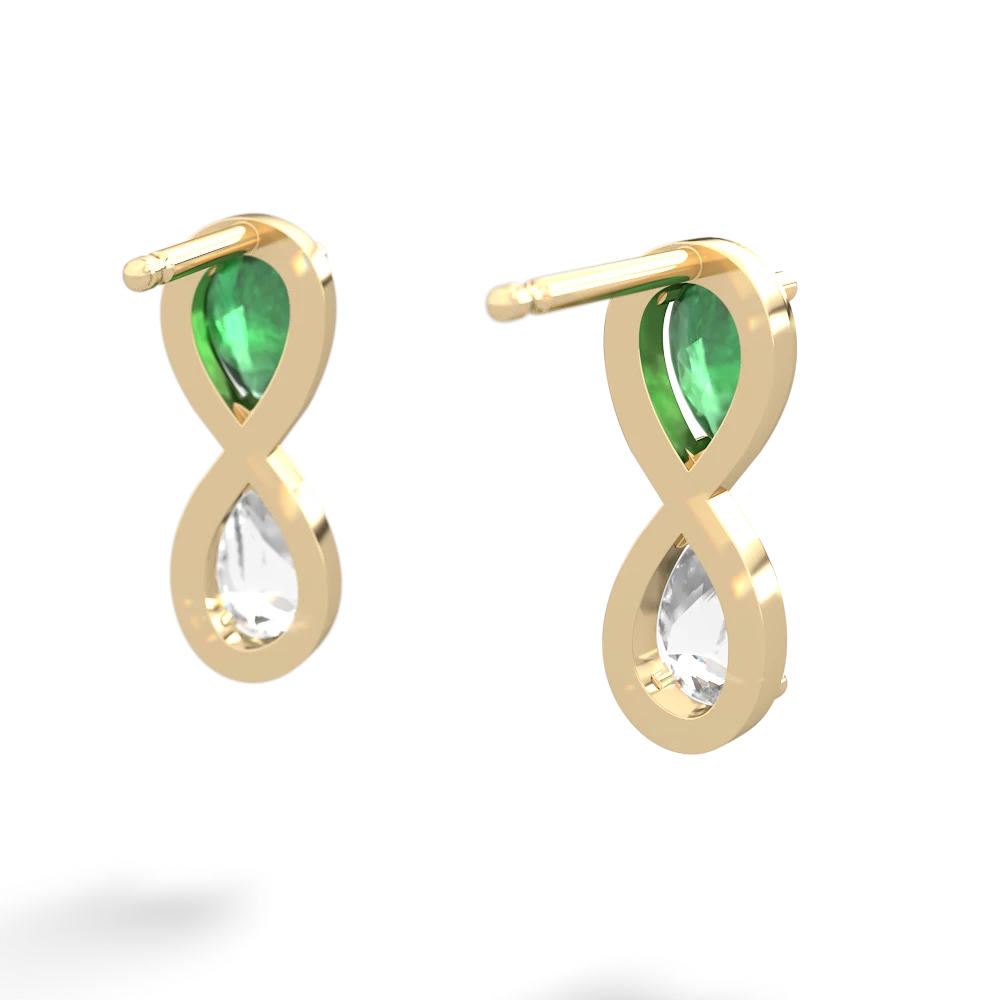 Emerald Infinity 14K Yellow Gold earrings E5050