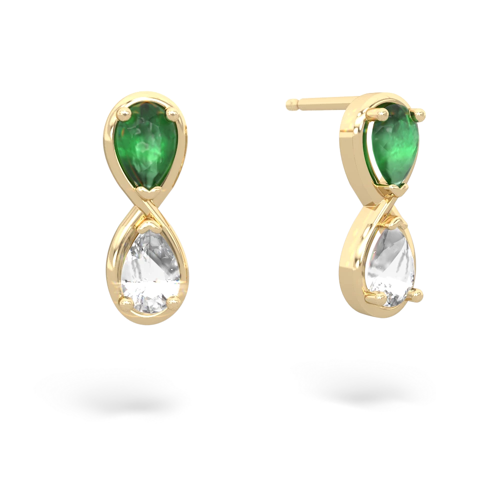 Emerald Infinity 14K Yellow Gold earrings E5050