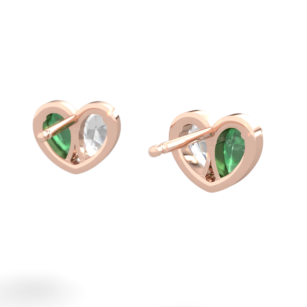 Emerald 'Our Heart' 14K Rose Gold earrings E5072