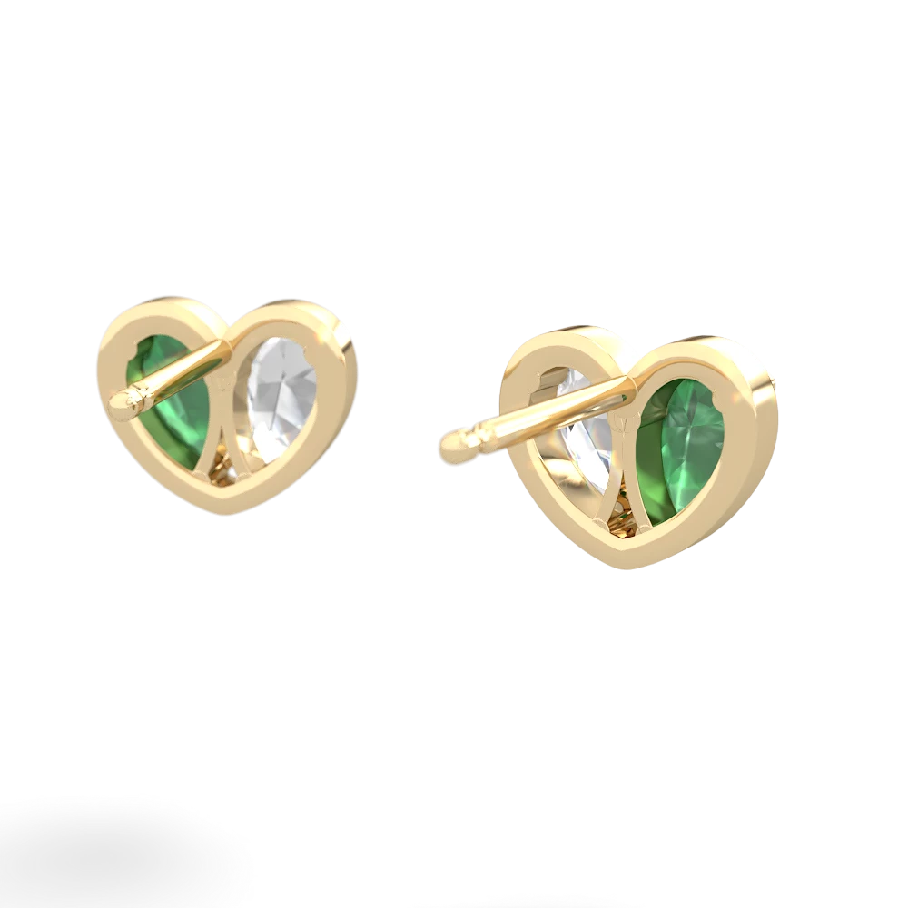 Emerald 'Our Heart' 14K Yellow Gold earrings E5072