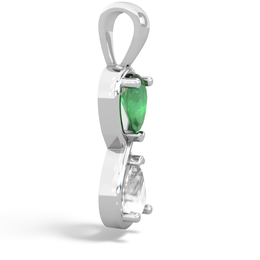 Emerald Infinity 14K White Gold pendant P5050