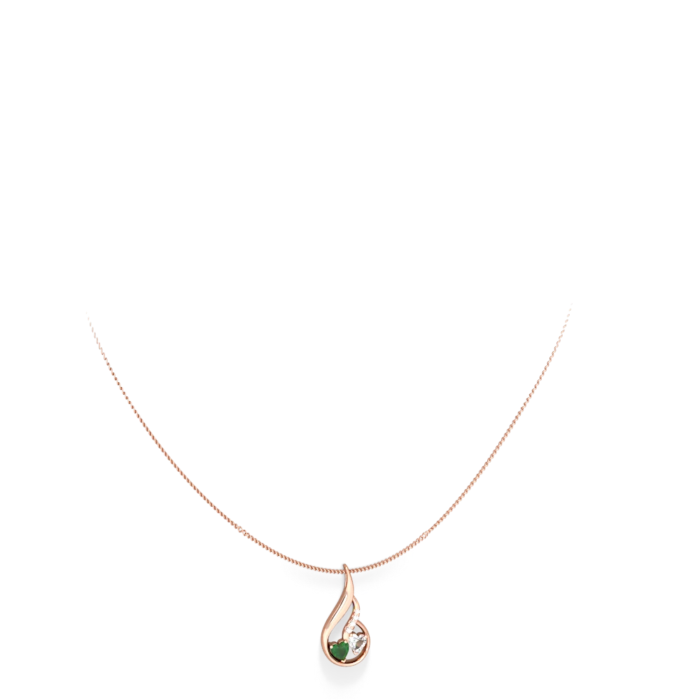 Emerald Keepsake Curves 14K Rose Gold pendant P5450