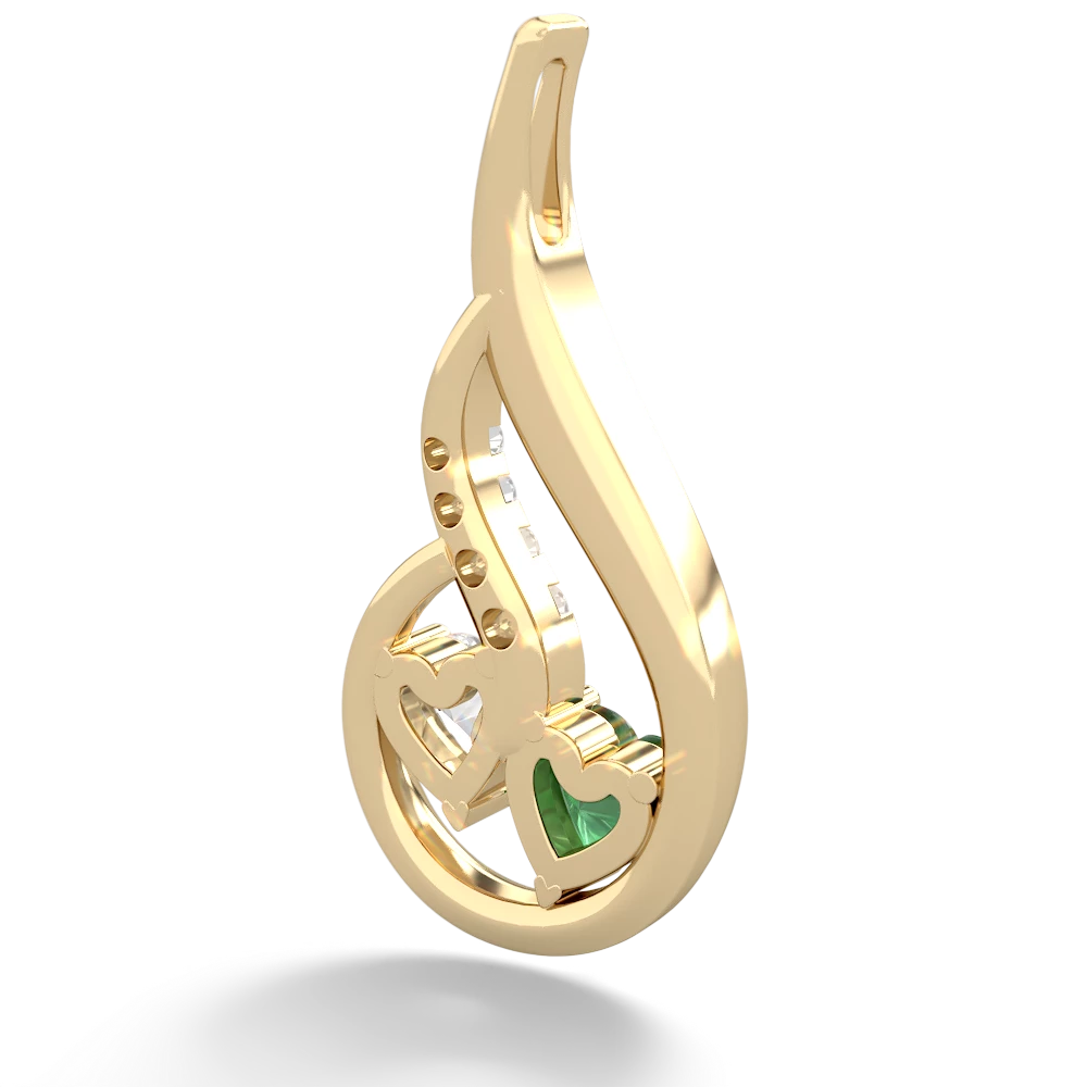 Emerald Keepsake Curves 14K Yellow Gold pendant P5450