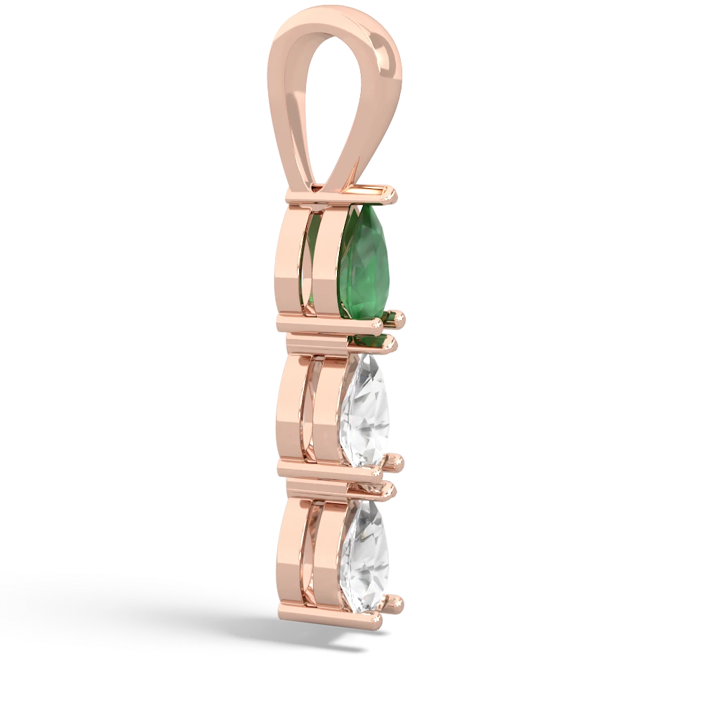 Emerald Dew Drops 14K Rose Gold pendant P2251