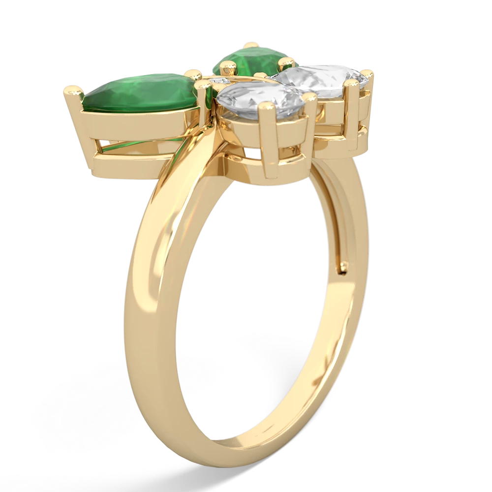 Emerald Butterfly 14K Yellow Gold ring R2215