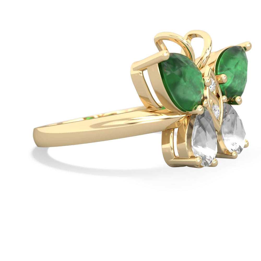 Emerald Butterfly 14K Yellow Gold ring R2215