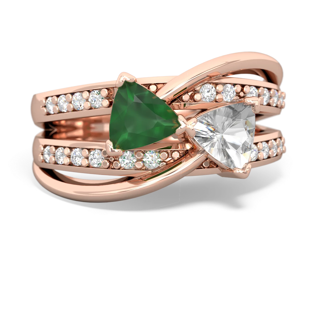 Emerald Bowtie 14K Rose Gold ring R2360