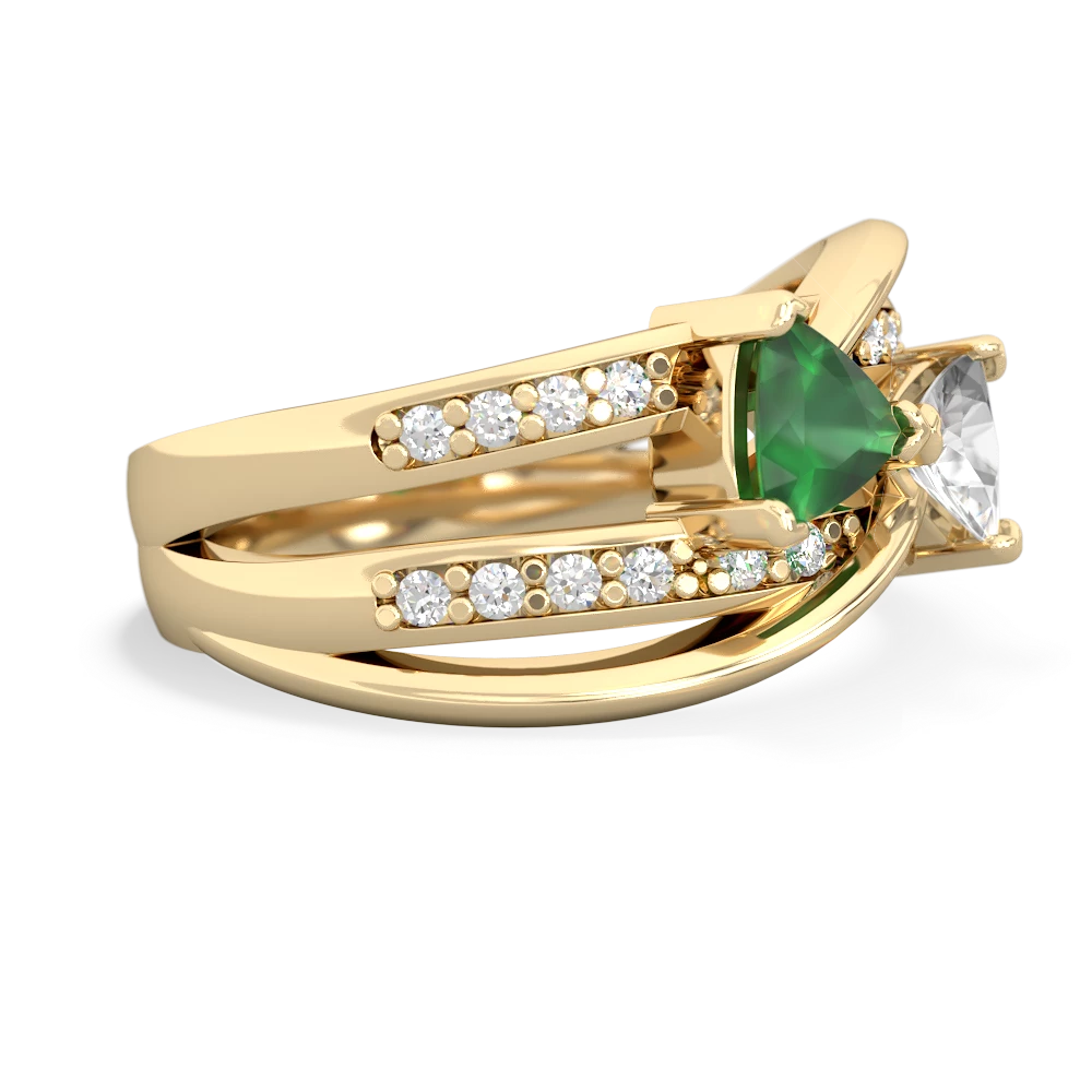 Emerald Bowtie 14K Yellow Gold ring R2360